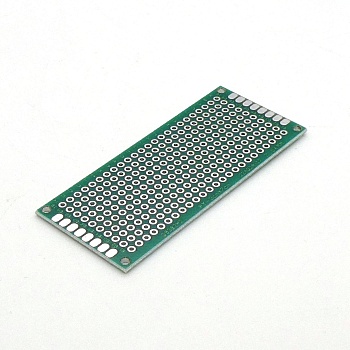 Плата макетная  30мм х 70мм - Двухсторонняя макетная плата с шагом между отверстий 2,54 мм