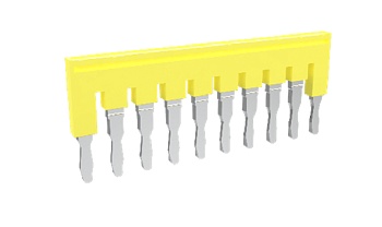 Соединительная перемычка TJA6.2-9 - Соединительная перемычка, втычная, изолированная, 9 полюсов, для серий клемм: TP/TU/TC, шириной 6,2 мм, цвет: желтый
