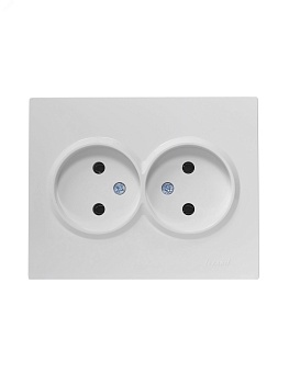 Розетка 2-м СП VESNA без заземл. ПБТ бел. 742-0200-128B