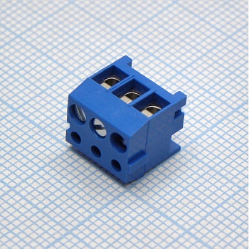 DG333K-3.5-03P-12-00A(H) - Винтовой клеммный блок с защитой провода, 3 контакта. Серия DG333K-3.5