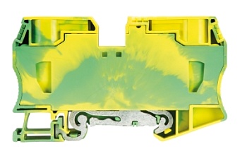 Клемма WKF 35 SL/35 - Заземляющая клемма, тип фиксации провода: пружинный, номинальное сечение: 35 мм кв., 125A, 800V, ширина: 16 мм, цвет: желто-зеленый, тип монтажа: DIN 35