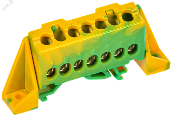 TEKFOR Шина PE земля в комбинированном DIN-изоляторе Стойка 6х9-7-ЖЗ IEK TF-NN10-07-DP-K52