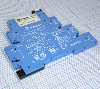 38.51.0.240.0060 - Интерфейсный модуль, электромеханическое реле; 1CO 6A; контакты AgNi; питание 230-240В AC/DC; категория защиты IP20; винтовые клеммы