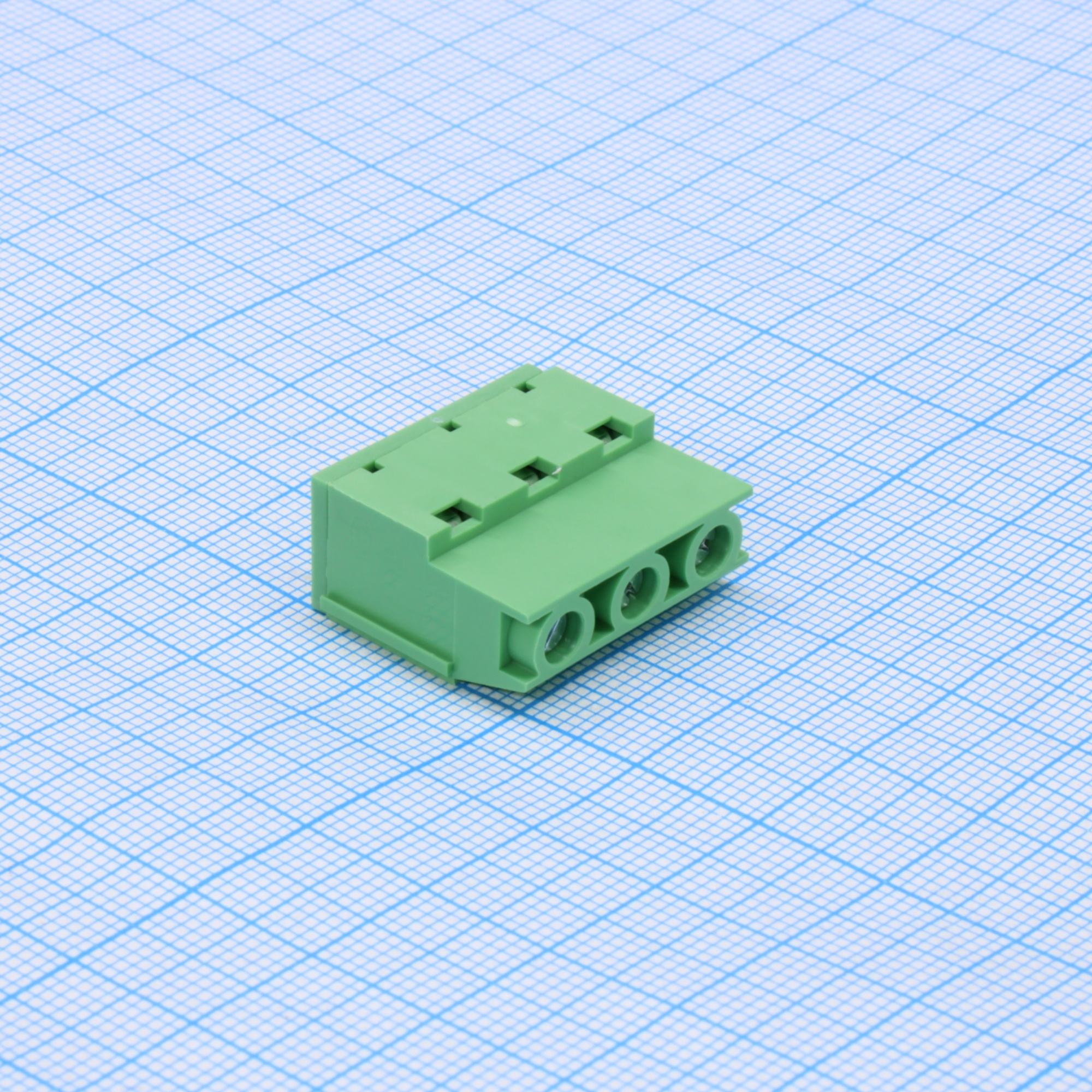 GT129-7.5-03P-14-01 - Винтовой клеммный блок c рельефной обоймой, 3 контакта шаг 7.5мм зеленый