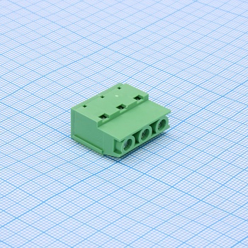 GT129-7.5-03P-14-01 - Винтовой клеммный блок c рельефной обоймой, 3 контакта шаг 7.5мм зеленый