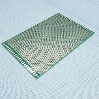 Плата макетная 120мм х 180мм - Двухсторонняя макетная плата с шагом между отверстий 2,54 мм