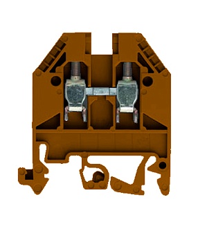 Клемма WK 4 /U BRAUN - Проходная клемма, тип фиксации провода: винтовой, номинальное сечение: 4 мм кв., 32A, 800V, ширина: 6 мм, цвет: коричневый, тип монтажа: DIN 35