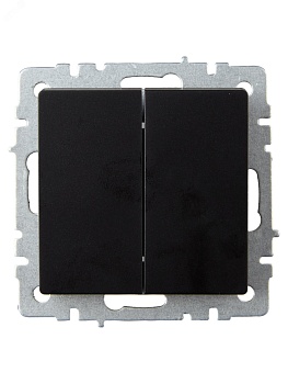 Выключатель проходной 2-кл. СП BRITE ВС10-2-6-БрЧ 10А черн. BR-V22-0-10-K02