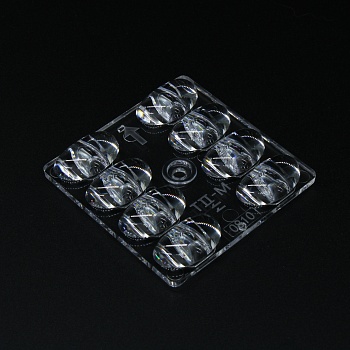 ARST50D8LED5050T2M-cutoff - Групповая квадратная линза на 8 светодиодов 5050/3535/3030 , диаграмма T2M-cutoff, PC,  50x50mm   H:6.62mm