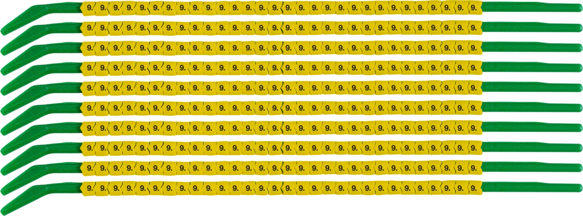 brd333159 - SCNG-09-9 клипсы жёлтые, 300шт/упак, для провода 2,5-3,0мм диаметра, легенда 9