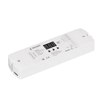 INTELLIGENT ARLIGHT Диммер SMART-DALI-204-72-SH-DT6/DT8-SUF (12-48V, 4x350-1200mA) 038544 - Диммер DALI для светильников. Возможность смены стандарта DALI - DT6/DT8. Питание/выход DC 12-48V, выход DC 3-45V, 4 раздельных канала, ток нагрузки 4х(350-1200mA)