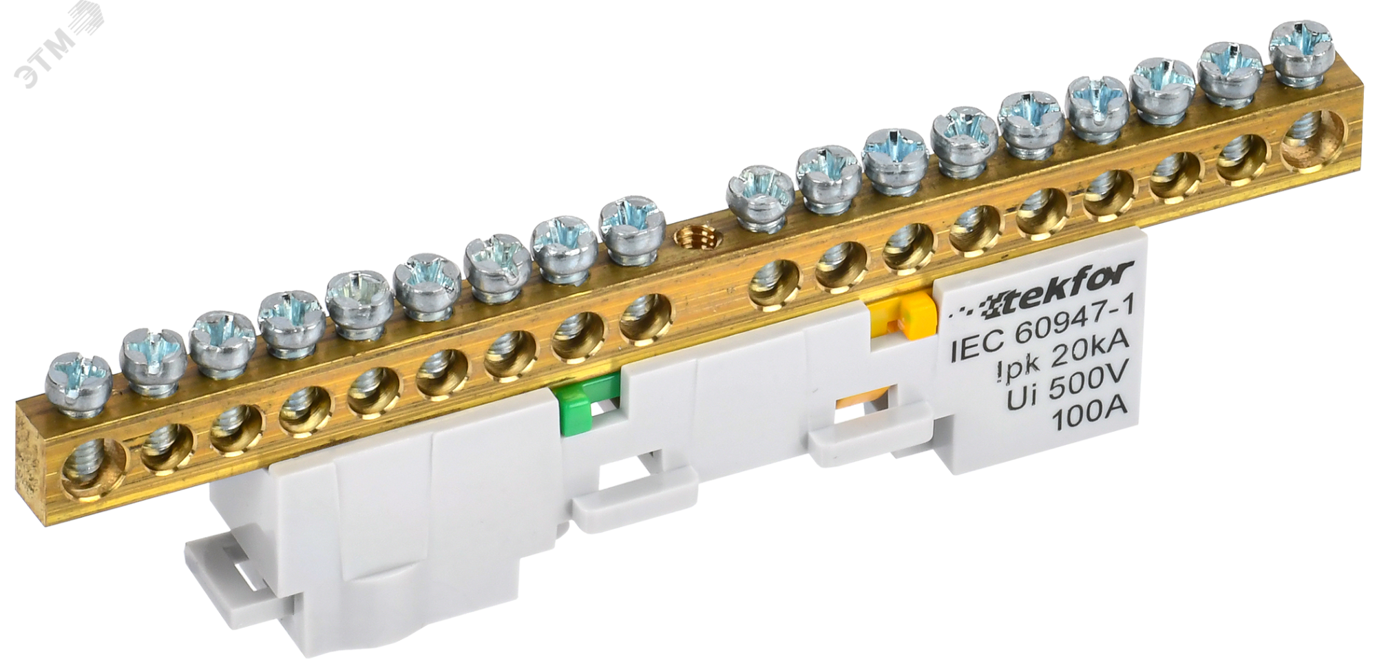 TEKFOR Шина PE земля неизолированная на универсальном держателе 6х9-18-Ж IEK TF-NN10-18-DL-K05