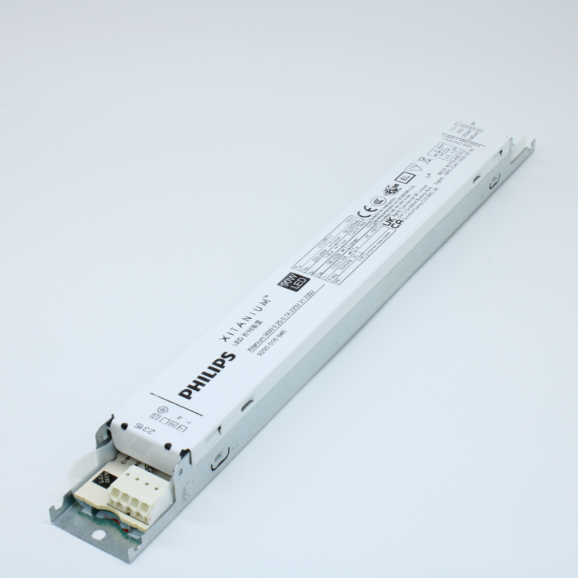 XITANIUM 90W 0.25-0.7A 220V 21 230V - AC-DC, 90Вт, ККМ, стабилизация тока, вход 198…264В AC/ 168…275В DC, 45…66Гц, выход (0.25А) 0.25…0.7А / 50…220В DC, в корпусе 280x30x21мм, -25…+50°C, LEDset