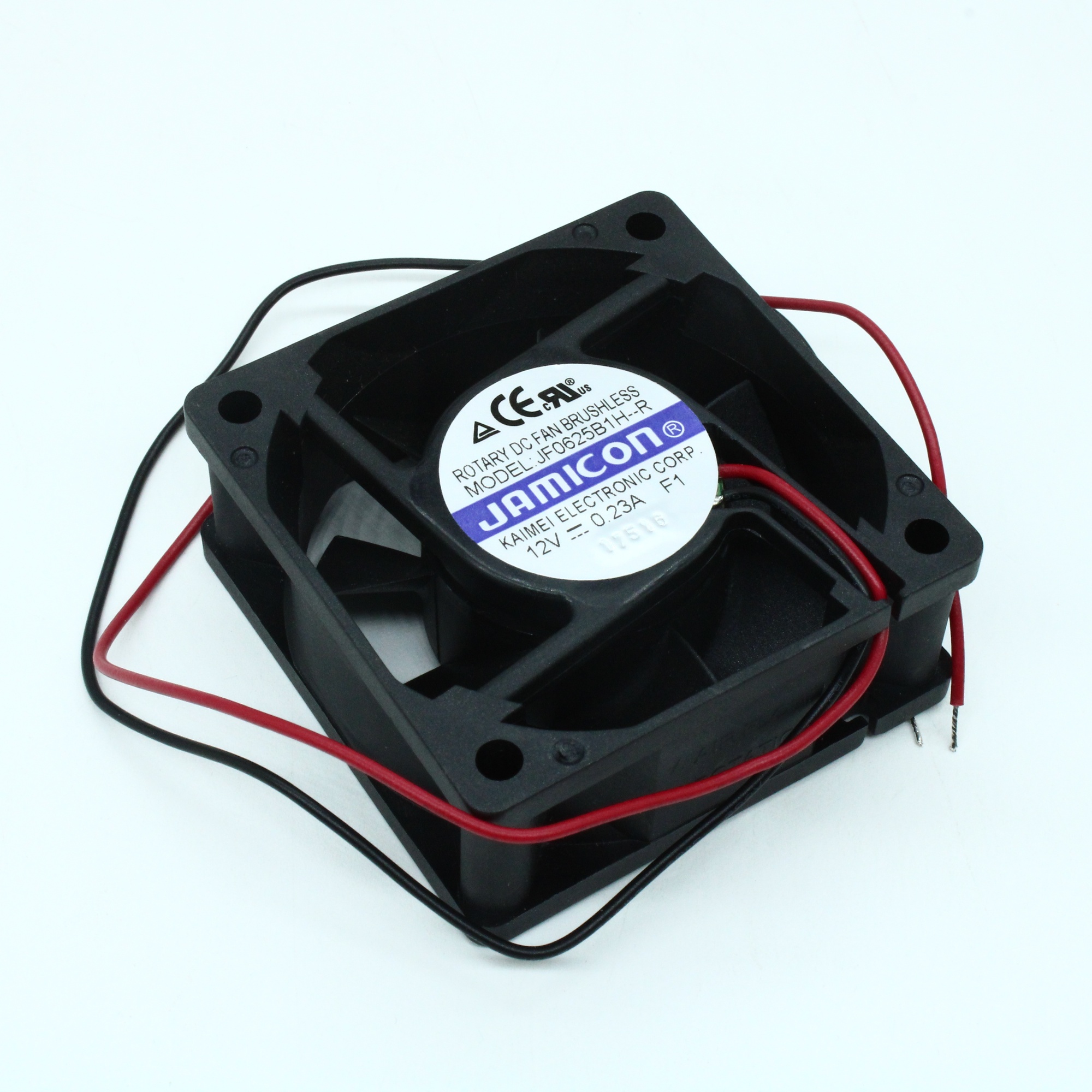JF0625B1H-R - Вентилятор 12В 60х60x25 B 4500 об/мин, 36.23м3/час, 34.1дБ, подшипник качения, тип вывода - провод с разъемом
