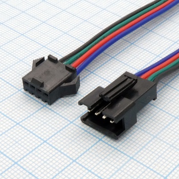 SM connector F/M 4P*150mm 22AWG - Разъём (пара) 4 контакта + кабель / вилка+ розетка