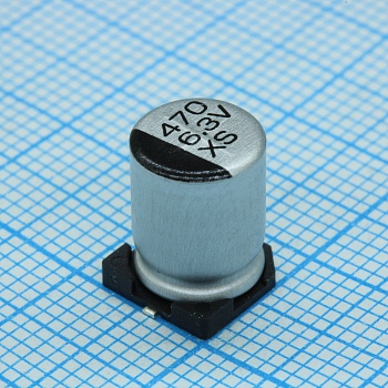 TS13C00J471MJT000R - Конденсатор алюминиевый электролитический 470мкФ 6.3В ±20% (8х10.5мм) SMD 230мА 2000часов 85°С лента на катушке