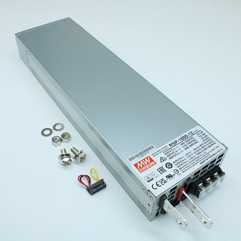 RSP-1600-12 - AC-DC, 1500Вт, вход 90…264V AC, 47…63Гц /127…370В DC, выход 12В/125A, рег. вых 11.5…15В,  изоляция 3000В AC, в корпусе 300х85х41мм, -30…+70°С