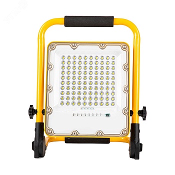 Прожектор светодиодный ДО-50w переносной аккумуляторный 6400K IP66 с зарядным устройством 48676