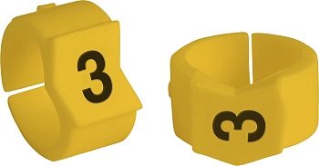 brd333603 - SCNG-45-3 клипсы жёлтые, 50шт/упак, для провода 11,2-15,0мм диаметра, легенда 3