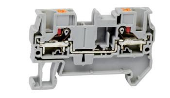 Проходная клемма UJ6-4 - Проходная клемма, тип фиксации провода: push-in, номинальное сечение: 4 мм кв., 32A, 800V, ширина: 6,2 мм, цвет: серый, тип монтажа: DIN 35