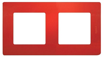 ETIKA Рамка 2 поста красная 672532