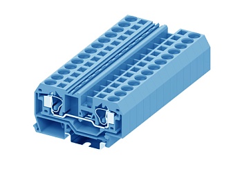 Проходная клемма 210924 - Проходная клемма, TA10, тип фиксации провода: пружинный, номинальное сечение: 10 мм кв., 57A, 800V, ширина: 10 мм, цвет: синий, тип монтажа: DIN 35