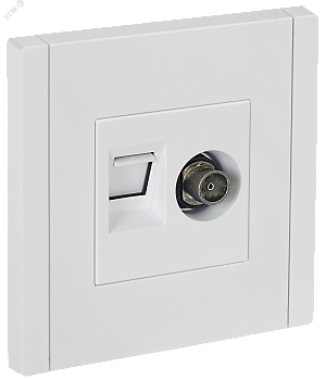 FORTE&PIANO Розетка двойная TV+RJ45 кат.5E FP236 белый IEK FP-AK20-1-K01