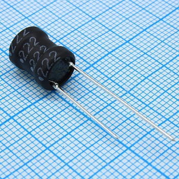 RLB1014-222KL - Индуктивность проволочная, радиальная, на ферритовом сердечнике 2200мкГн ±10% 252кГц 50Q-фактор феррит 0.26А 8.4Ом по постоянному току пакет