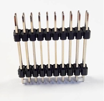 DS1029-04-2X10P8BVA10-B - Штыревой соединитель, 2х10 шаг 2,54мм.,двухрядный (A=6.00мм, H=10.40мм, B=3.00мм)