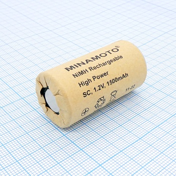 Аккумулятор 23х43мм MH-1500SC/HP - Аккумулятор никель-металл-гидридный (Ni-Mh)