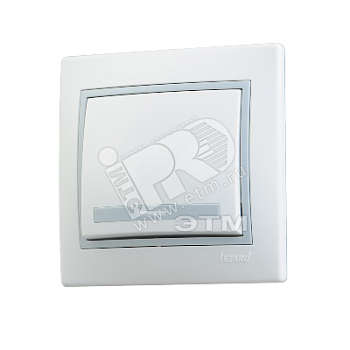 Выключатель 1-кл. СП Mira 10А IP20 с сер. вставкой бел. 701-0215-100