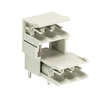 Вилка Wiecon 8113 S E / 3 W OB - Вилочный разъем, горизонтальный, на плату, шаг 5,00 мм, 2 этажа, 3 полюса, фиксация на плате пайкой, 300V, 10А, без маркировки, цвет: серый, серия 8113 SE G