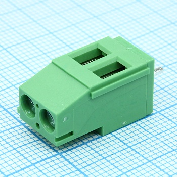 DG129-5.0-02P-14-100A(H) - Винтовой клеммный блок c рельефной обоймой, 2 контакта. Серия DG129-5.0