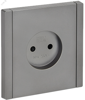 FORTE&PIANO Розетка 1-местная без заземления с защитными шторками винтовое крепление 10А FP517 сталь IEK FP-R13-10-K46