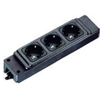 Розеточный блок  GST18i3 99.652.0028.0 - Распределительное устройство, 1 вход / 1 выход - gesis GST, 3 розетки Schuko®, 3 полюса, номинальное напряжение: 250V, номинальный ток: 16А, цвет разъема: черный