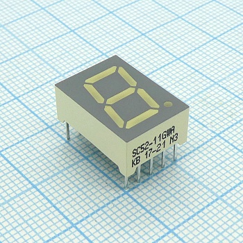 SC52-11SRWA - 1 разрядный индикатор 13,2мм/красный/640нм/8-24мкд/ОК