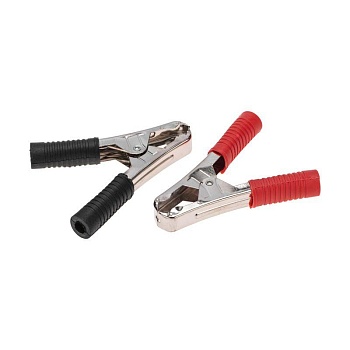 Зажим "Крокодил" 100 А 105 мм - Зажим "крокодил" 100А с изоляторами, в пакете 2 шт, красный и черный, цена за 1 шт.