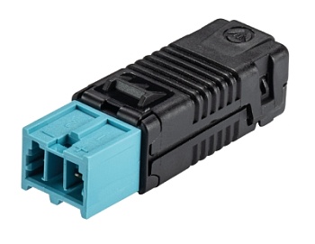 Разъем BST14I2F S1 ZR1 S MPB02 - Вилочный разъем на кабель диам. 5,5 - 6,5 мм, 2 полюса, пружинная фиксация, SELV, номинальное напряжение: 50V, номинальный ток: 3A, цвет контактной вставки: синий цвет корпуса: черный, серия gesis BST14i2