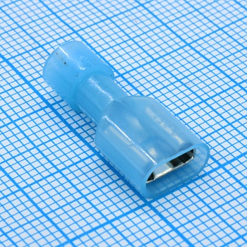 FDFNY2-250 - наконечник кабельный ножевой (гнездо) полностью в изоляции 0.8х6.35мм, сеч. пров. 1.5-2.5мм2