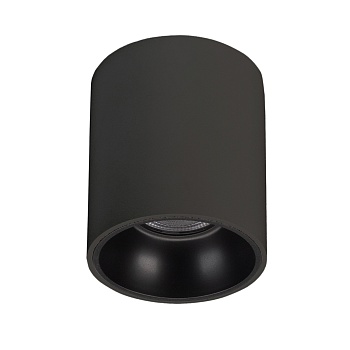 Светильник SP-SALT-R75-8W Warm3000 (BK, 40 deg, 230V) 039379 - Накладной интерьерный светильник. Мощность 8 Вт, св. поток 580 лм, 73 лм/Вт, теплый 3000 K, CRI>90, угол 40°, напряжение питания 230 В. Черный круглый корпус с черной вставкой из алюминия, сте