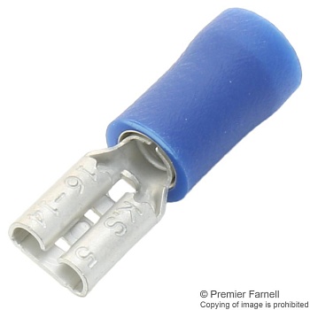 FDD2-250 - Клемма ножевая авто(м) 6,3мм.пров.1,5-2,5мм.изолированная, blue