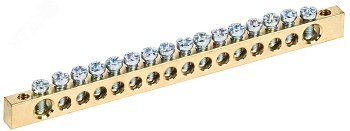 Шина PEN "земля-ноль" 6х9мм 16/2 (16групп/крепеж по краям) YNN11-16-100