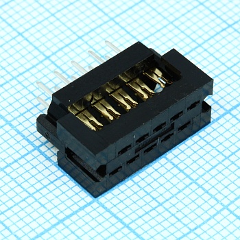 746610-1 - Разъем IDC вилка 10 контактов шаг 2.54 мм IDT угловой монтаж на кабель