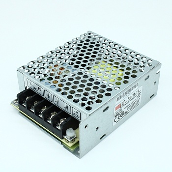 RS-35-12 - AC-DC, 35Вт, выход 12В/3A, рег. вых 10.8…13.2 В , вход 88…264В AC, 47…63Гц / 125…373 В DC,  изоляция 3000В AC, в кожухе 99х82х35мм, -25…+70°С