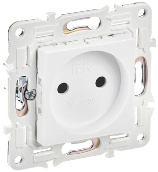SKANDY Розетка без заземления без защитных шторок 10А SK-R02W арктический белый IEK SK-R10-10-K01