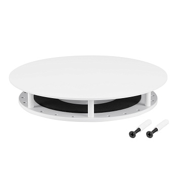 Крепление MOONLIGHT-BASE-ROUND-D25-L White 046038 - Крепление герметичной ленты MOONLIGHT D25. Материал сталь, цвет белый. Размер крышки L (175х175 мм). Подходит для плоских поверхностей. Габариты держателя в сборке 175x175x32.5 мм. Диаметр основания 155 