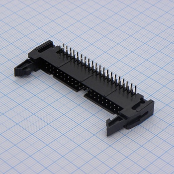 DS1011-40RBSiB7-B - Вилка на плату, угловой монтаж 40pin(2х20), шаг 2.54мм