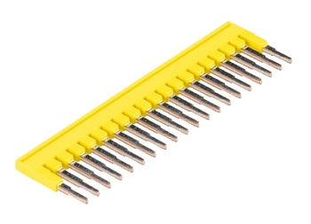 Соед. мостик IVB WKF 1,5-20 - Соединительная перемычка, втычная, изолированная, 20 полюсов, для клемм 1,5 мм кв., шириной 4 мм, цвет: желтый