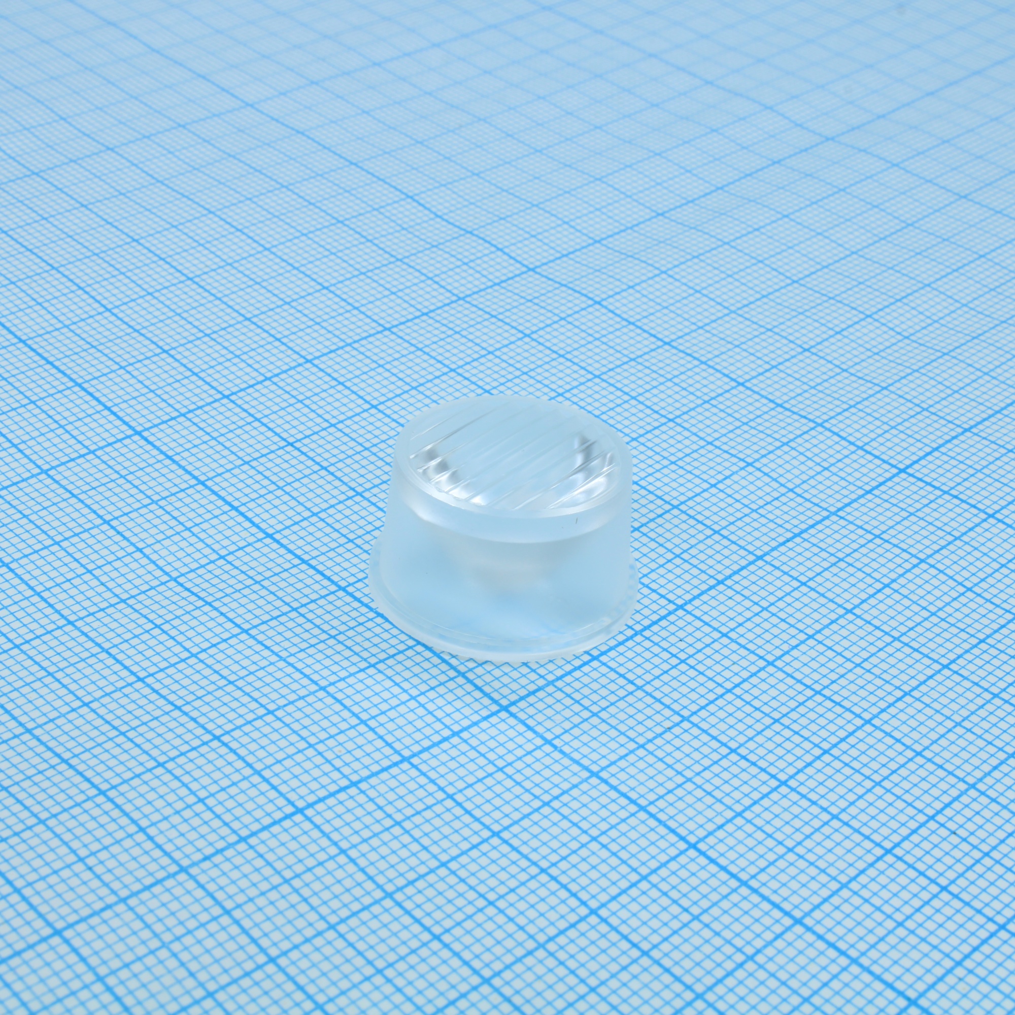 AW22D12H1560G - Линза круглая под заливку для светодиода 3535/3030/5050,  эфф=93%, ~15°x60°,  D=22mm  H=13,3mm, PMMA