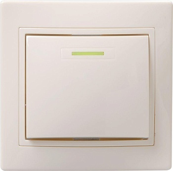 Выключатель 1-кл. СП Кварта 10А IP20 ВС10-1-1-ККм с индикацией крем. EVK11-K33-10-DM